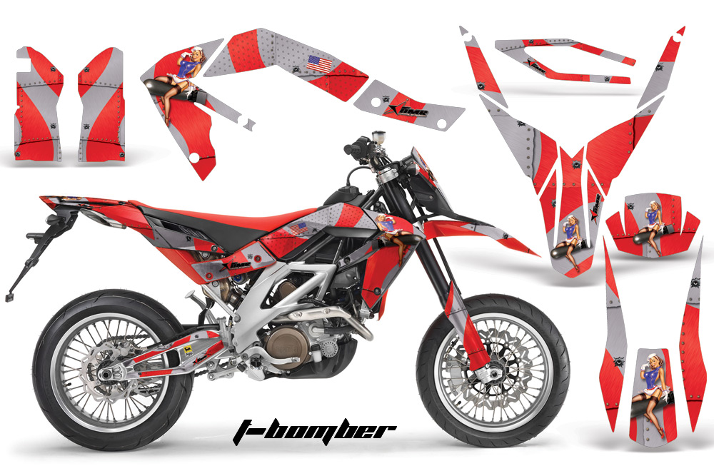 Aprilia SXV450 08 Graphics Kit TBomber Red